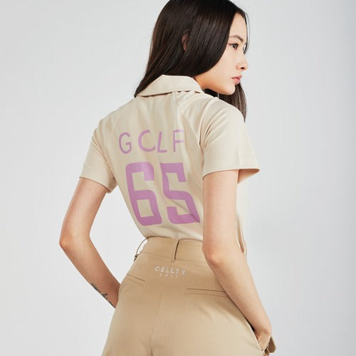 [CELLTY] Back Number PK Half Sleeve - Beige