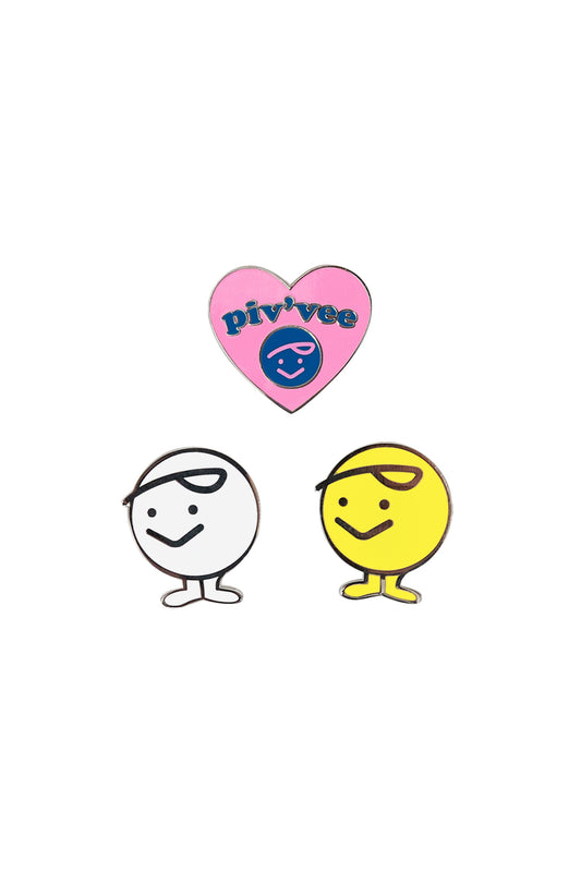 [piv'vee] Caddi'vee & Heart Ball marker clip set