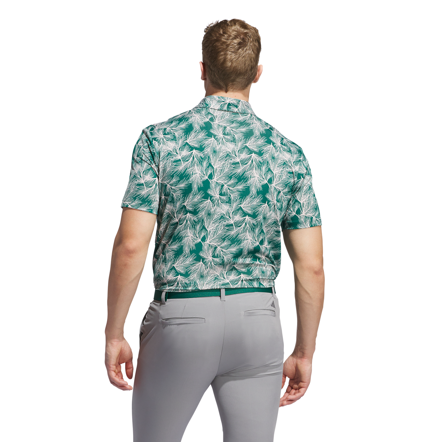 Ultimate365 Mesh Print Polo Shirt - Collegiate Green / Sandy Pink