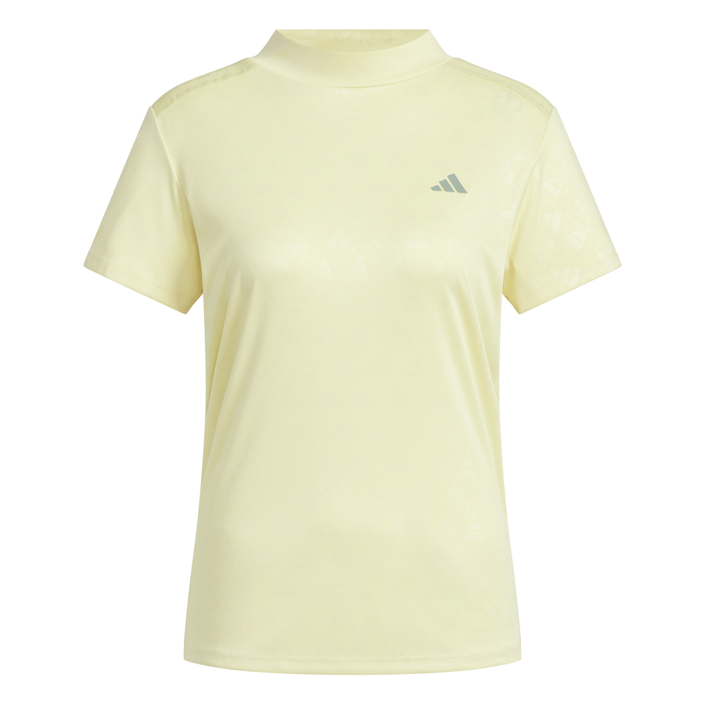 AEROREADY Deboss Mock Neck Short Sleeve Shirt - Powder Yellow
