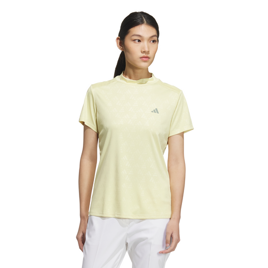 AEROREADY Deboss Mock Neck Short Sleeve Shirt - Powder Yellow