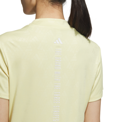 AEROREADY Deboss Mock Neck Short Sleeve Shirt - Powder Yellow