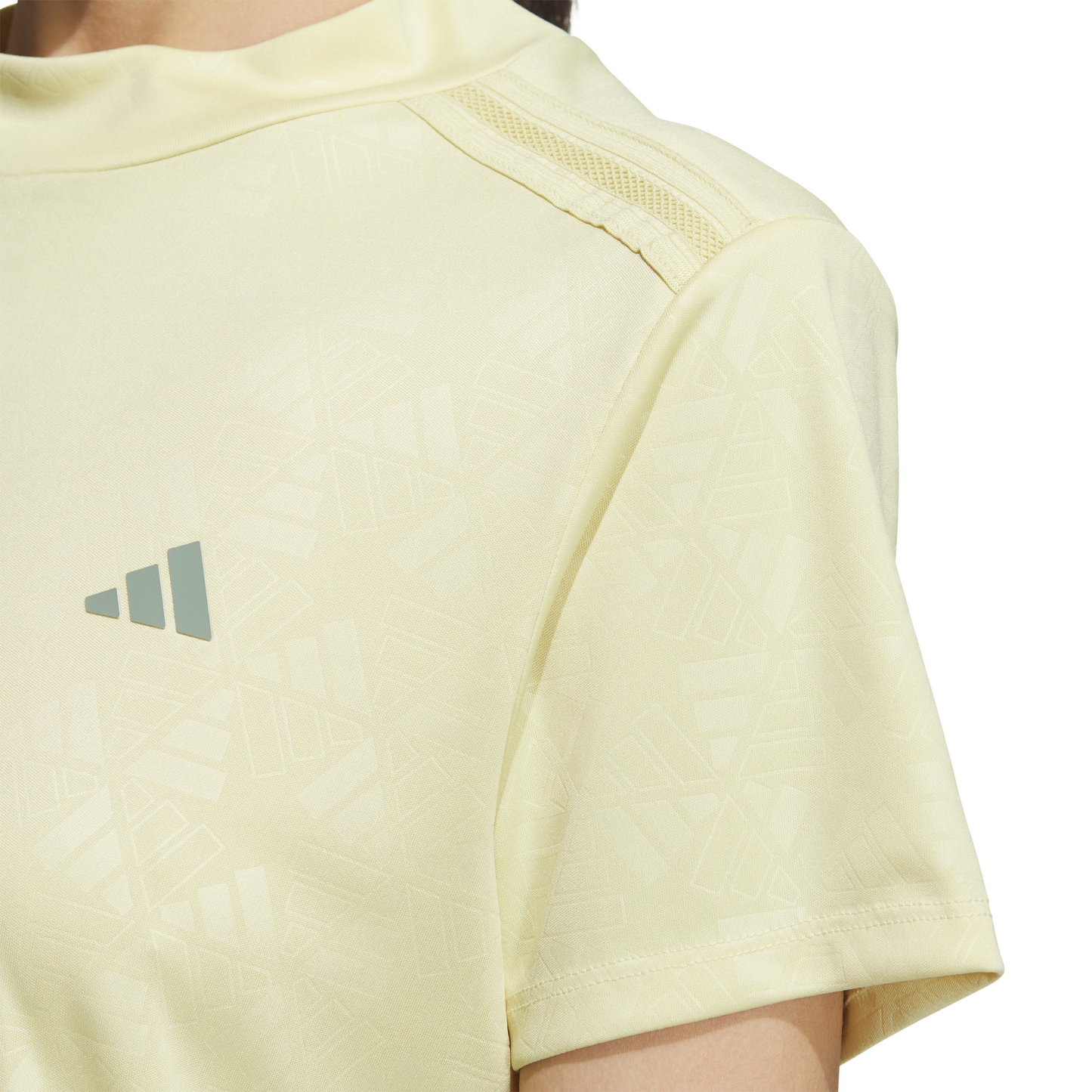 AEROREADY Deboss Mock Neck Short Sleeve Shirt - Powder Yellow