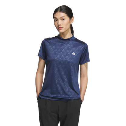 AEROREADY Deboss Mock Neck Short Sleeve Shirt - Collegiate Navy
