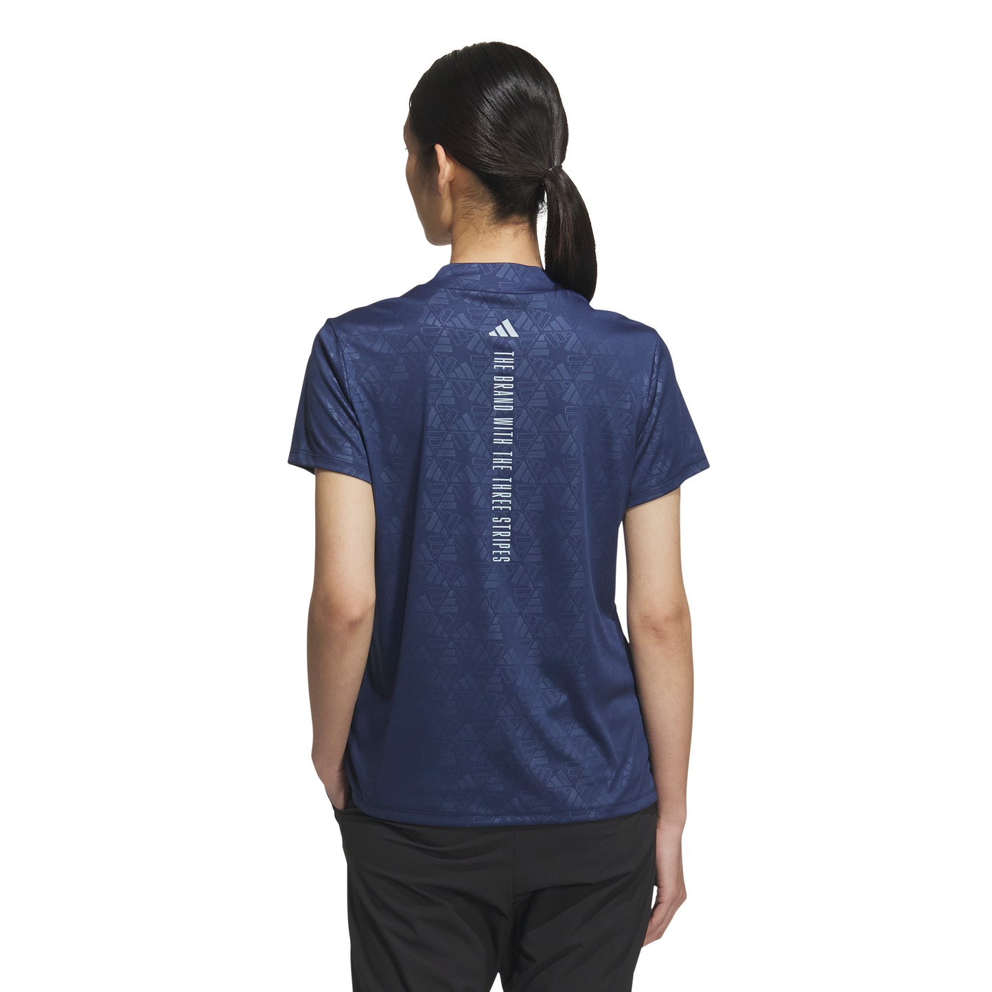 AEROREADY Deboss Mock Neck Short Sleeve Shirt - Collegiate Navy