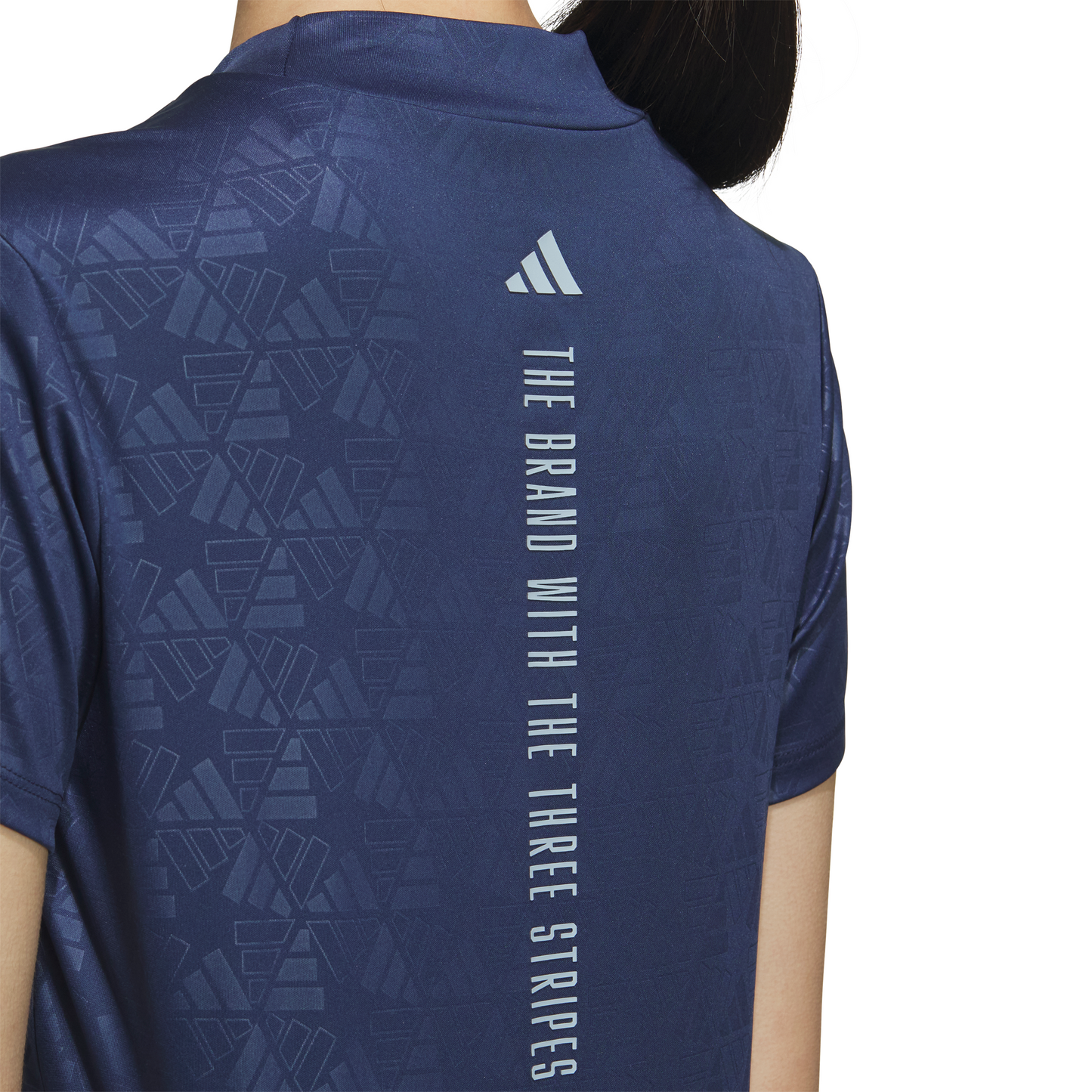 AEROREADY Deboss Mock Neck Short Sleeve Shirt - Collegiate Navy