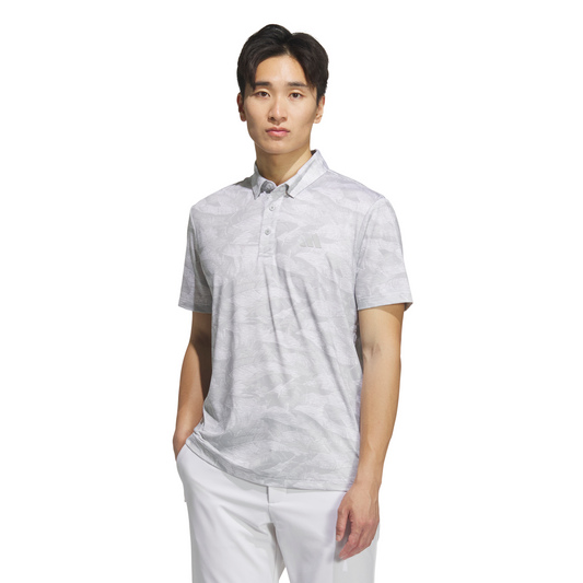 Graphic Aop Short Sleeve Polo Shirt - Grey