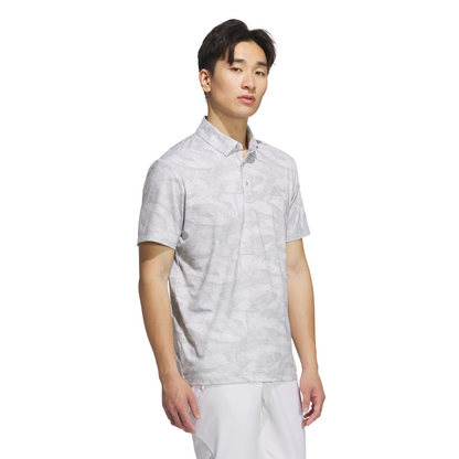 Graphic Aop Short Sleeve Polo Shirt - Grey