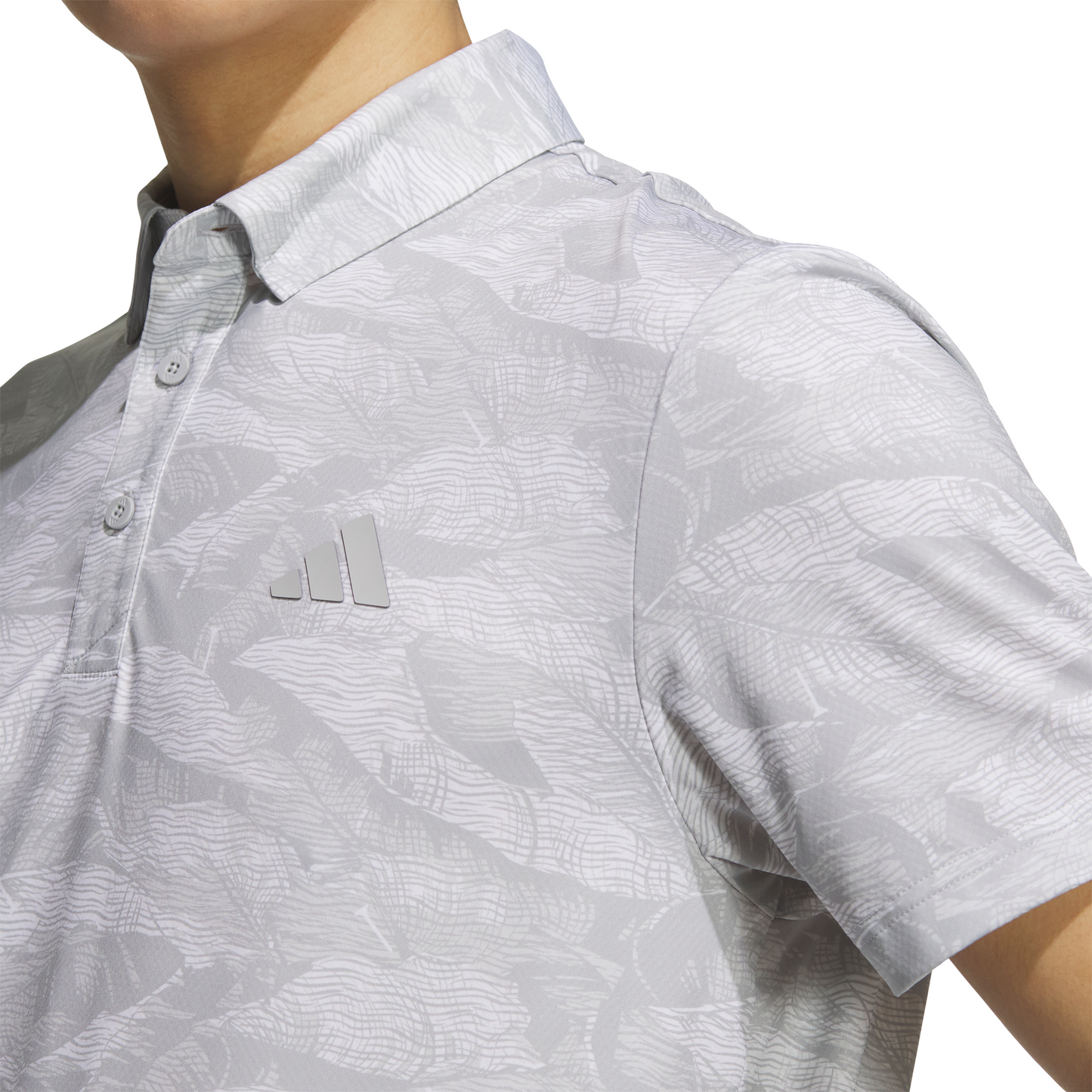 Graphic Aop Short Sleeve Polo Shirt - Grey