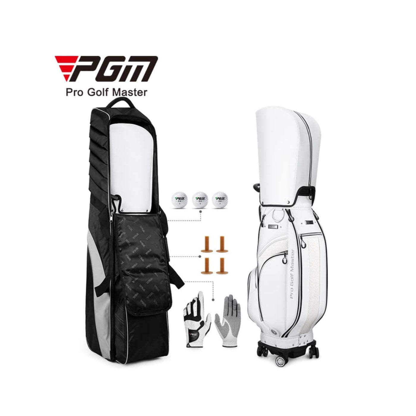 PGM Impact-Resistant Golf Travel Bag with Lock HKB013 Black