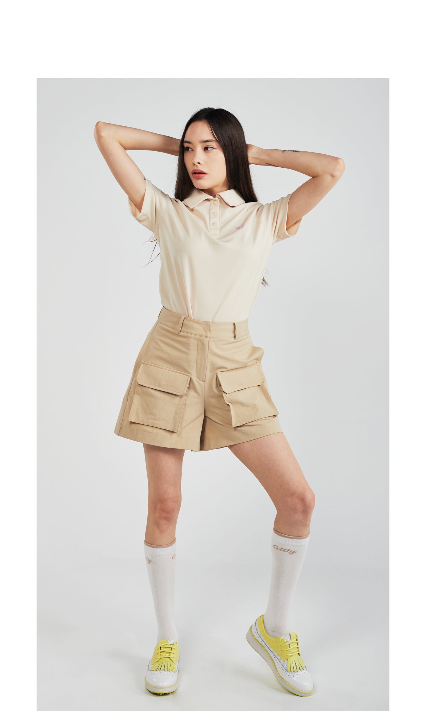 [CELLTY] Elastic Outpocket Shorts - Beige