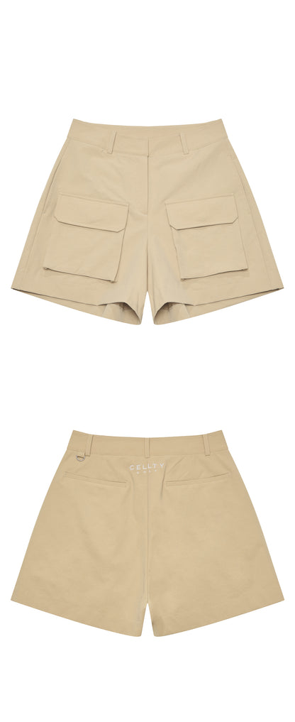 [CELLTY] Elastic Outpocket Shorts - Beige