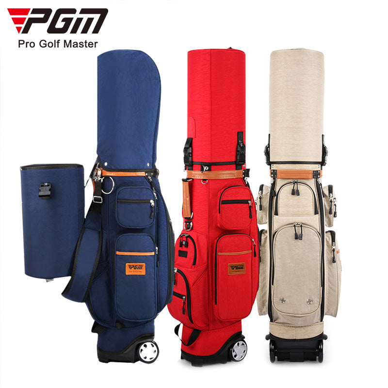 Lightweight Nylon Golf Bag with Wheels - Navy Blue