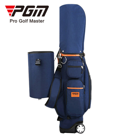 Lightweight Nylon Golf Bag with Wheels - Navy Blue