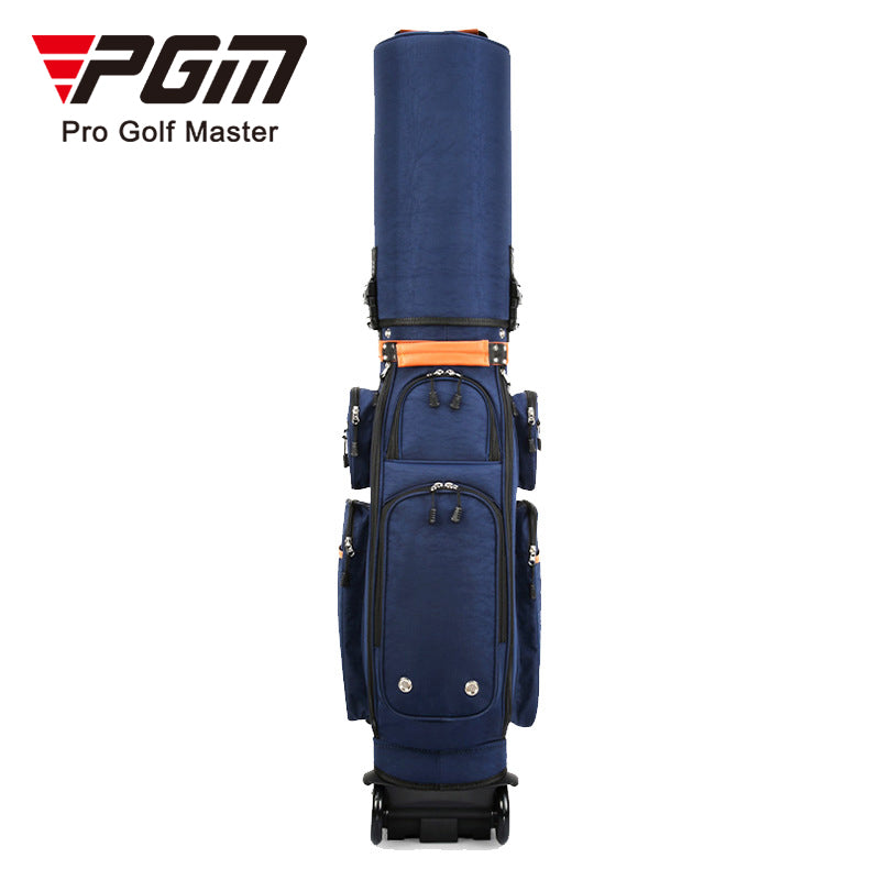 Lightweight Nylon Golf Bag with Wheels - Navy Blue