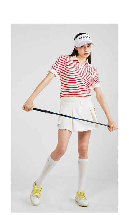 [CELLTY] Pleats Pocketcargo Banding Skirt - Ivory