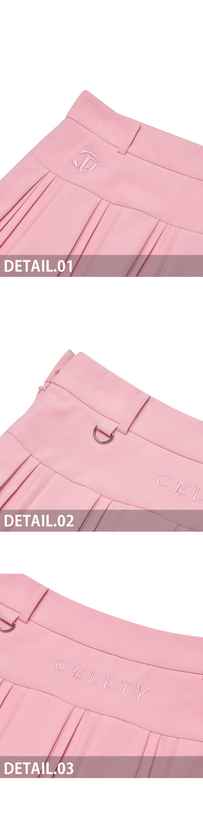 [CELLTY] Vivid Light Pleats Skirt - Pink