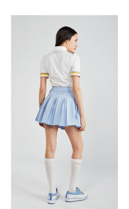 [CELLTY] Vivid Light Pleats Skirt - Sky Blue