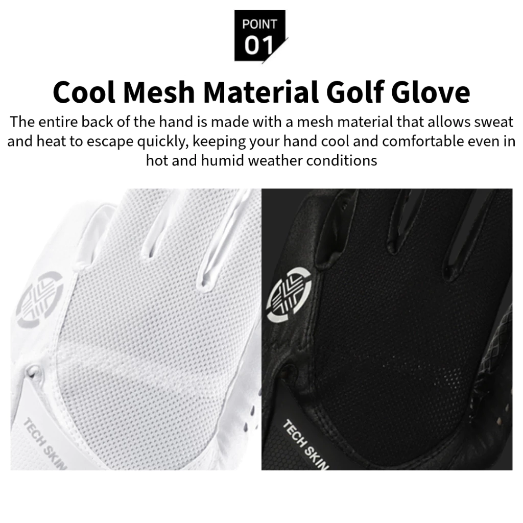 TECHSKIN Men's All-Silicone Black Golf Glove