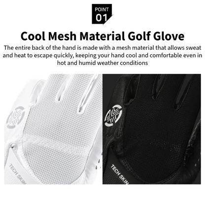 TECHSKIN Men's All-Silicone Black Golf Glove