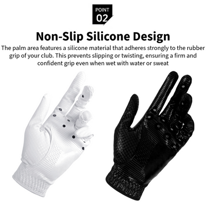 TECHSKIN Men's All-Silicone Black Golf Glove