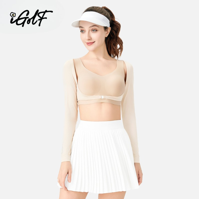 Women's Golf UV Arm Sleeves Cropped - Skin