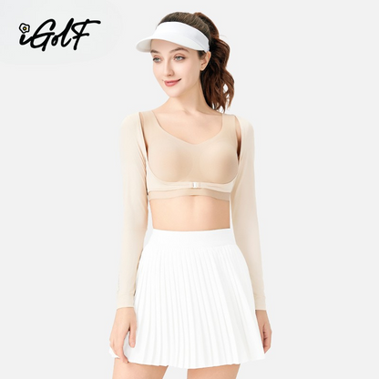 Women's Golf UV Arm Sleeves Cropped - Skin