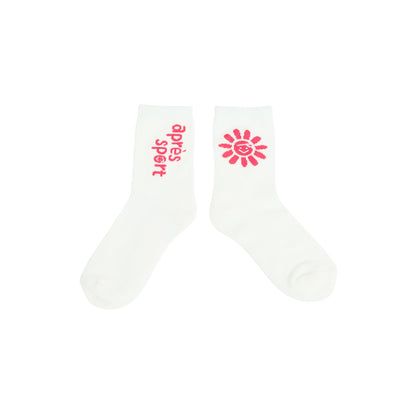 Daisy Sock - White Pink